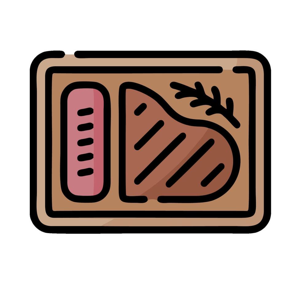 Meat and bread icon on a white background vector
