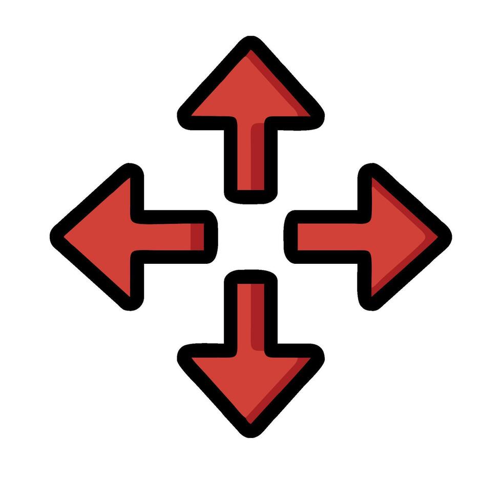 Four arrows pointing in different directions vector