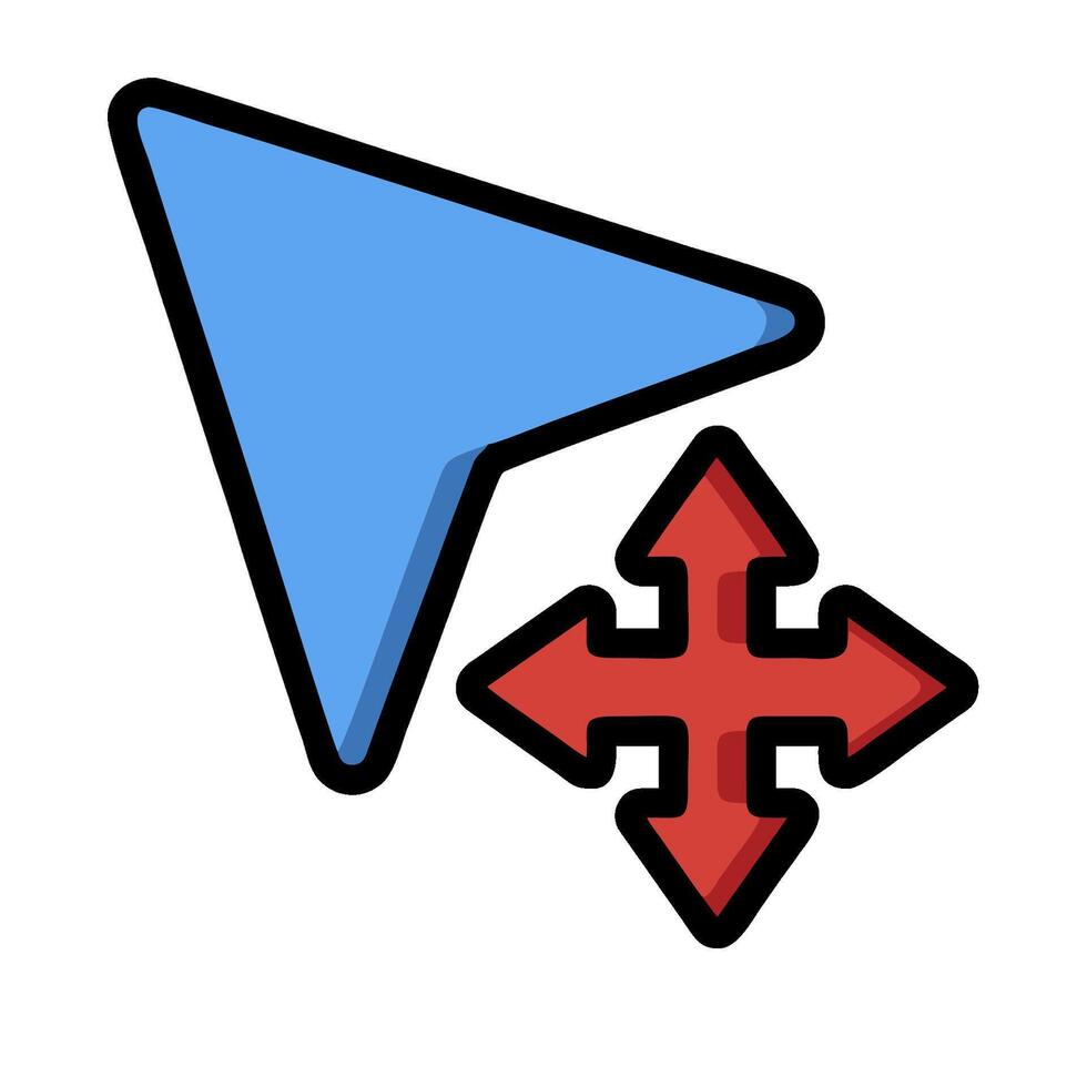 A blue arrow pointing to a red arrow vector