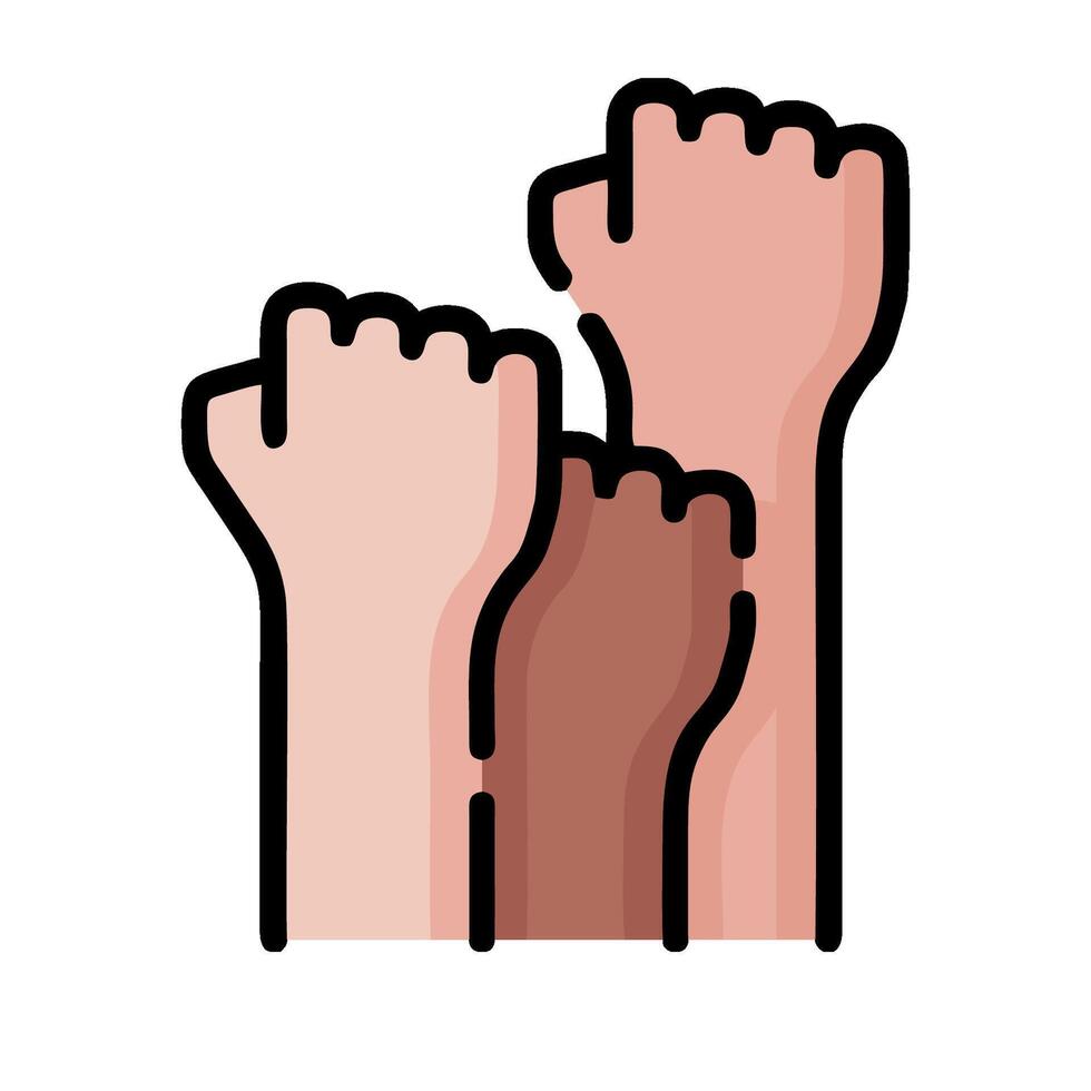 Hands raised up in the air with one hand up and the other down vector