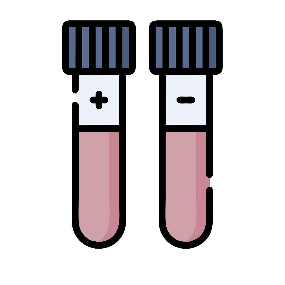 Two test tubes with blood in them vector