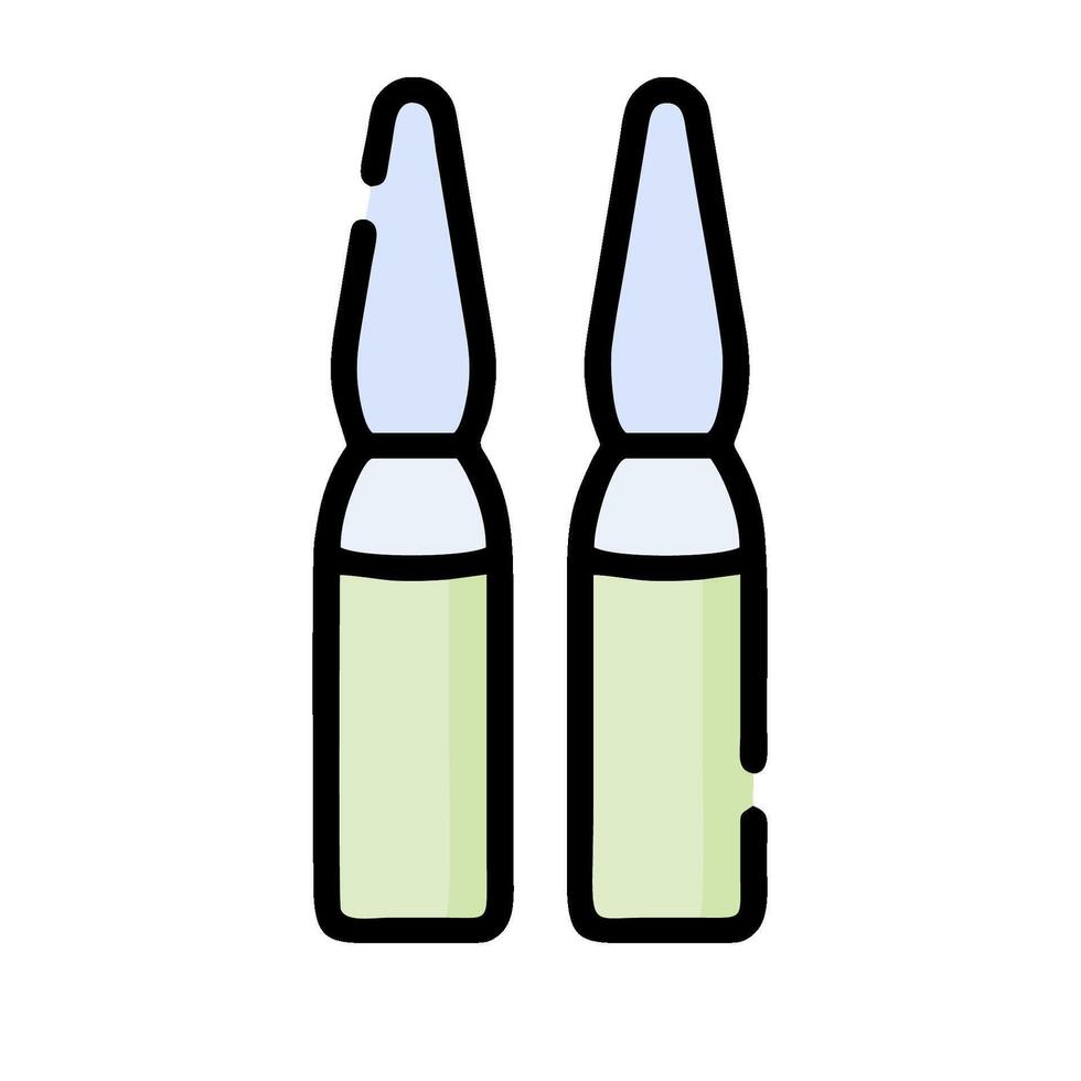 Two bottles with a green liquid inside vector