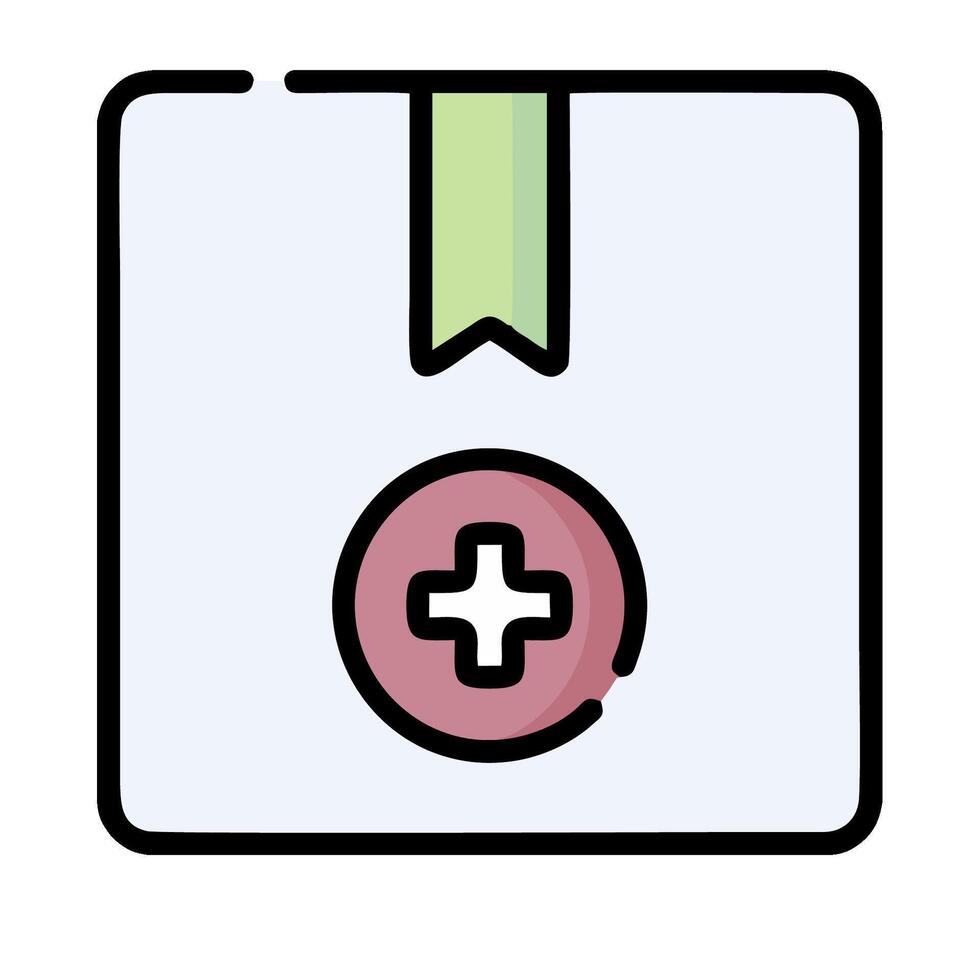 A medical file icon with a cross on it vector