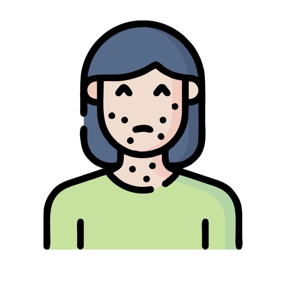 A woman with spots on her face vector