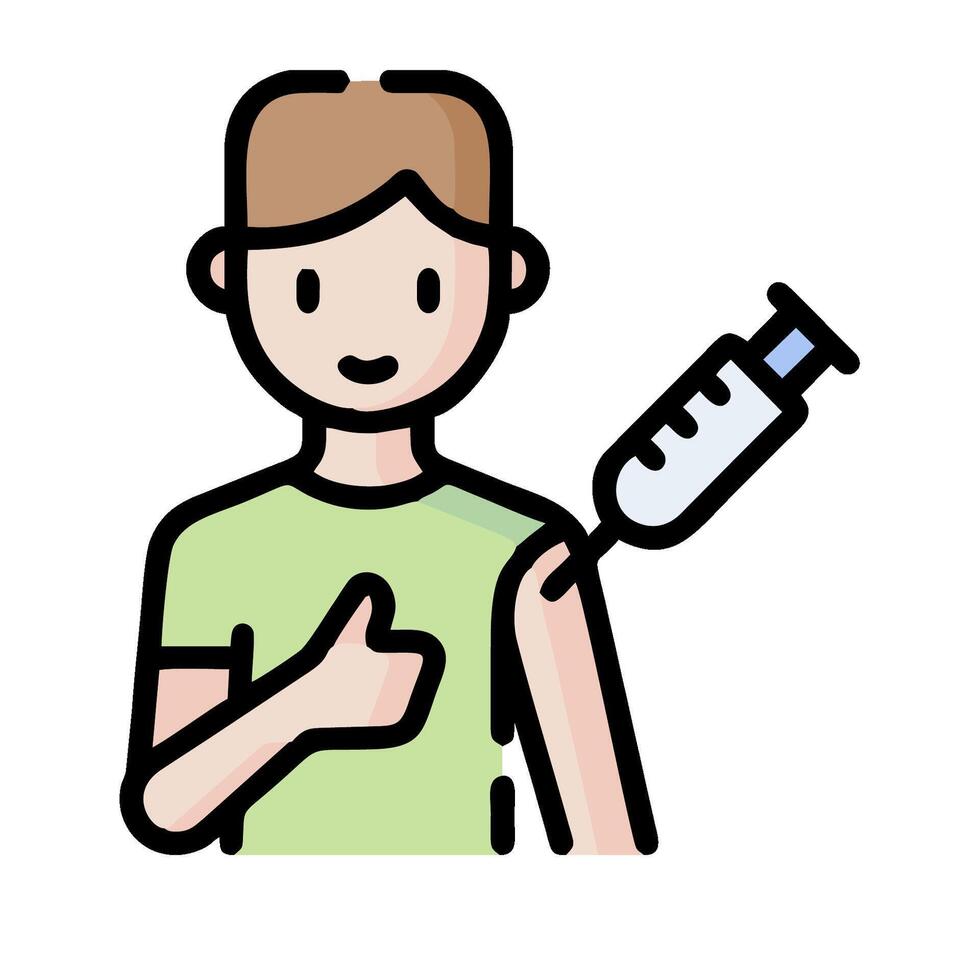 A man with a syringe in his hand vector