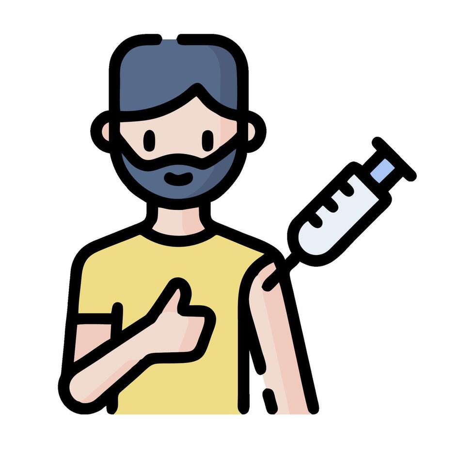 A man with a mask and a syringe in his hand vector