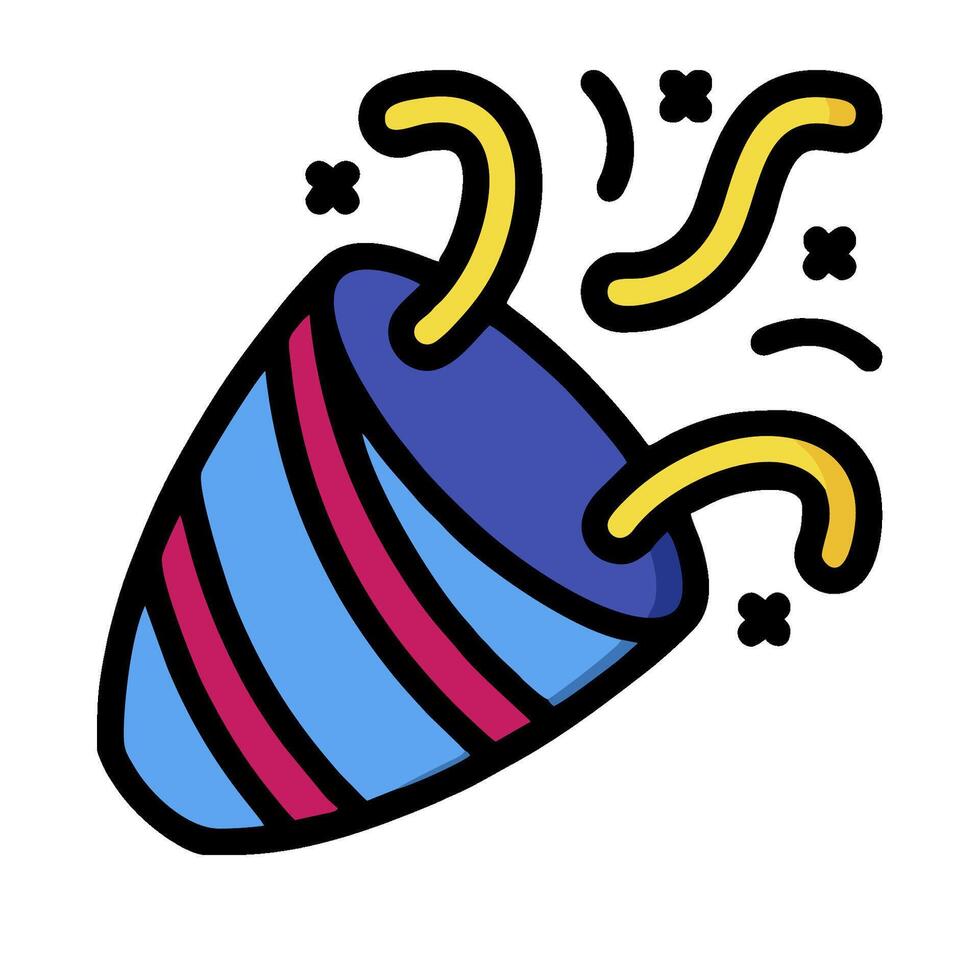 A colorful party hat with a stream of water coming out of it vector