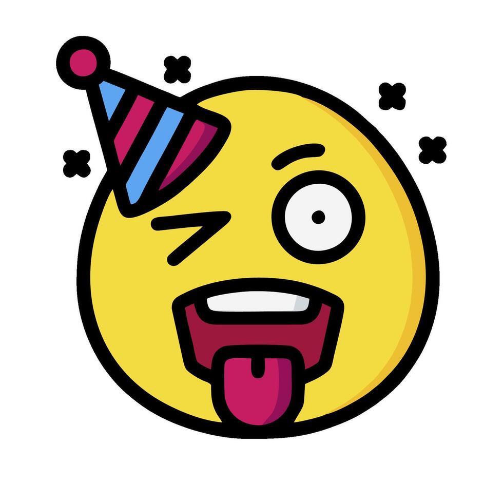 Emoji party hat illustration vector