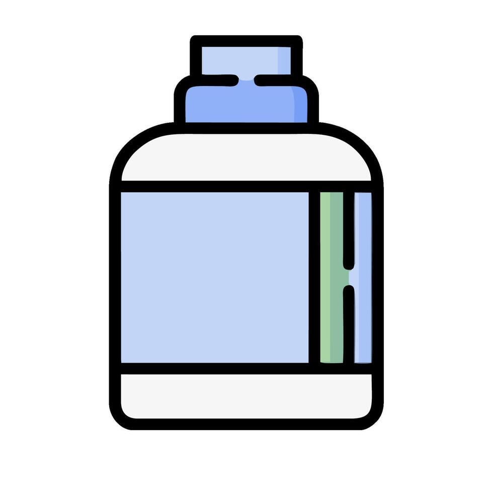 A bottle of water with a green lid vector