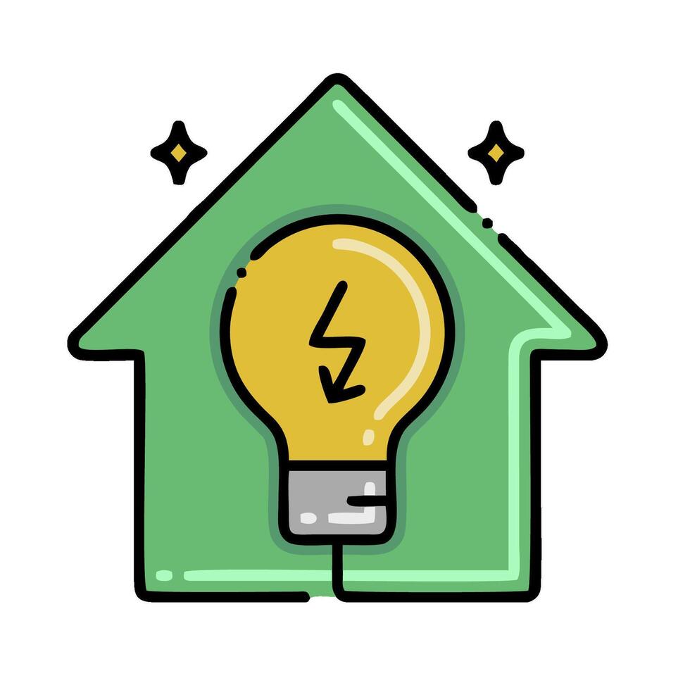 Energy saving house icon illustration design vector