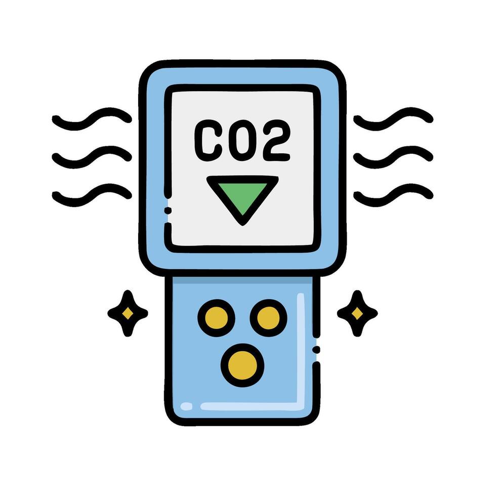 A device with the word co2 on it vector