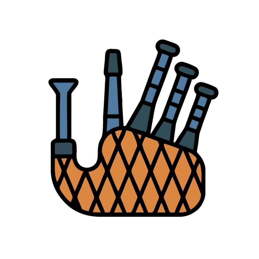 Bagpipe icon, bagpipe instrument, bagpipe instrument illustration illustration vector