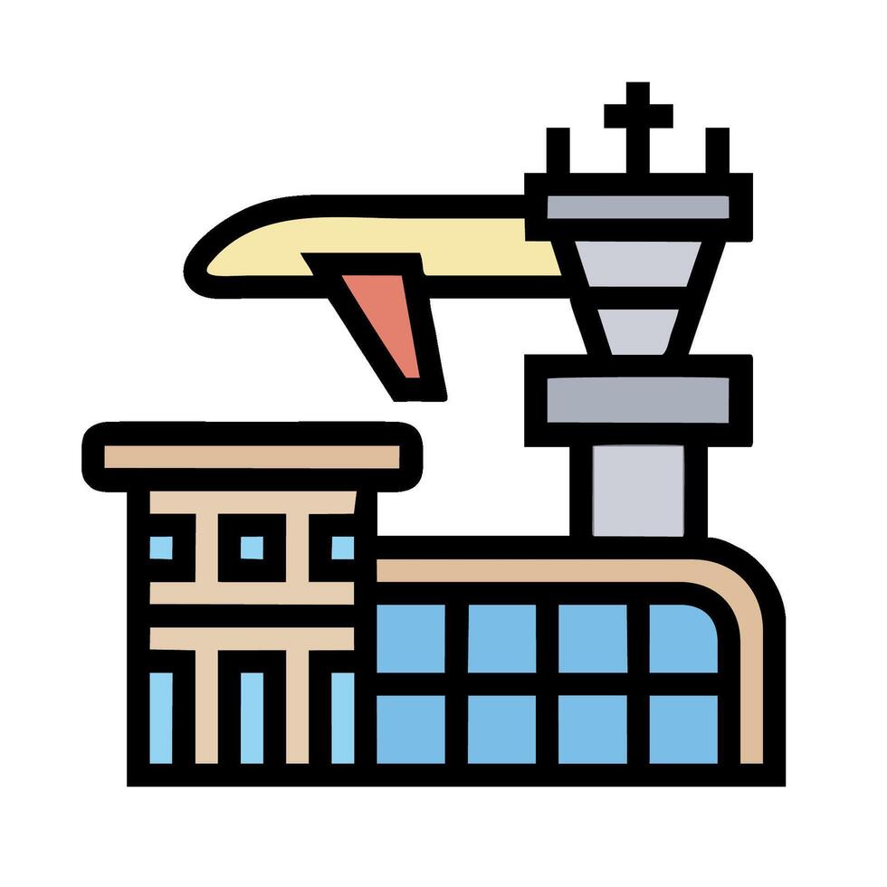 Airport terminal building icon illustration design vector