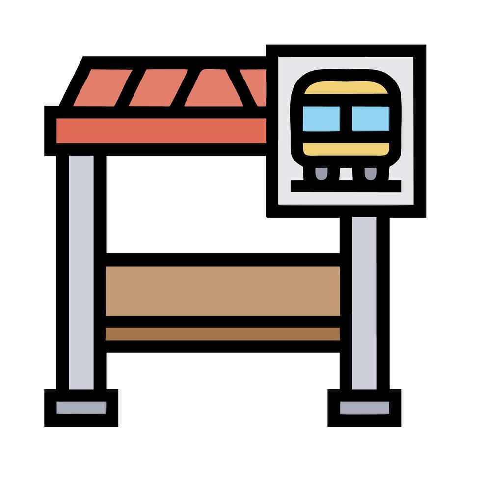 A train station with a sign that says train vector
