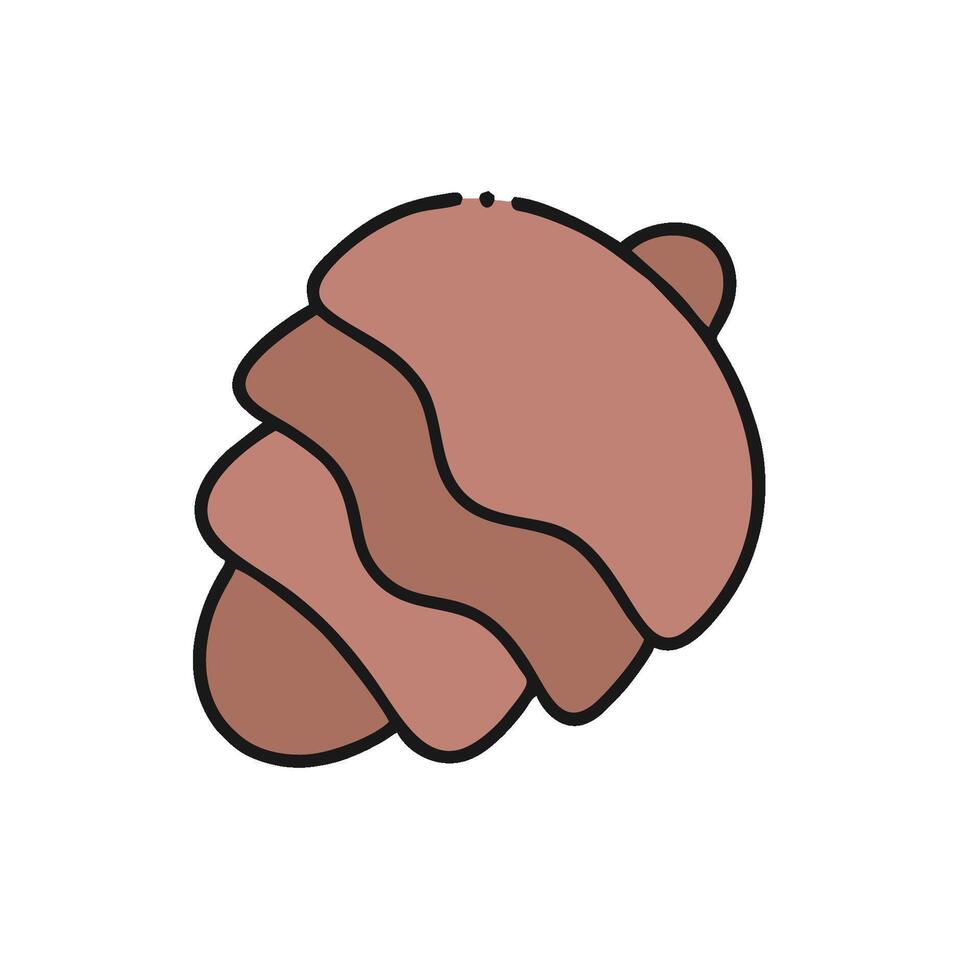 A brown and white acorn icon vector