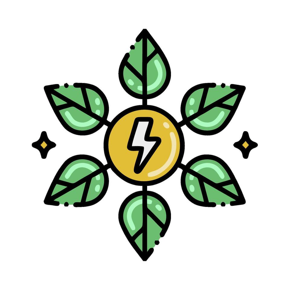 A green leaf with a lightning bolt on it vector
