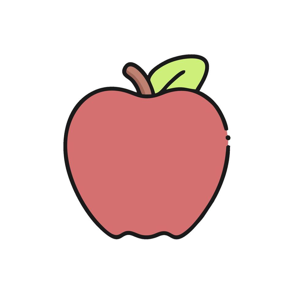 An apple icon in a flat style vector