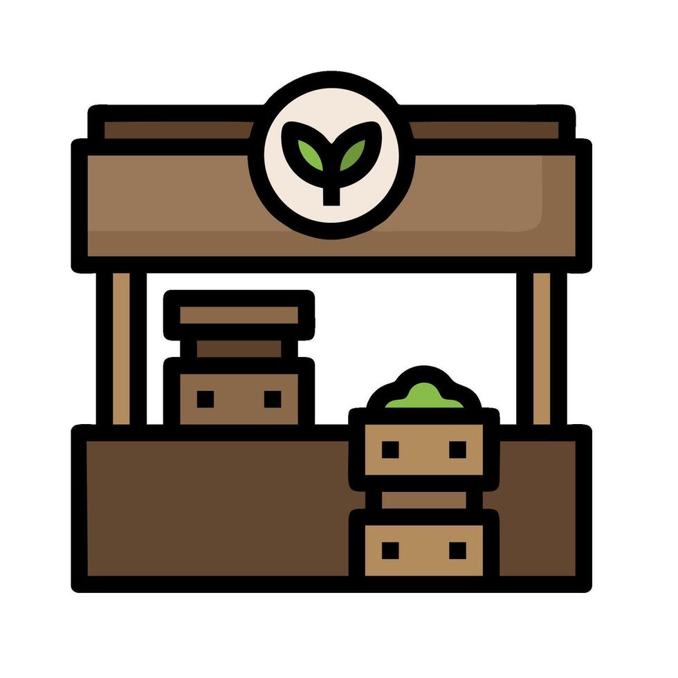 A green plant stand with a sign on it vector