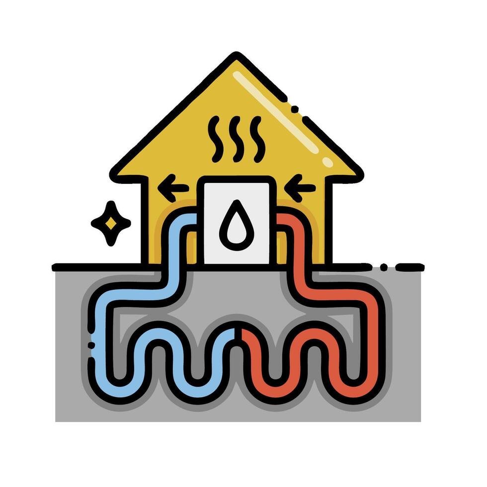 A house with a hot water heater and a water heater vector
