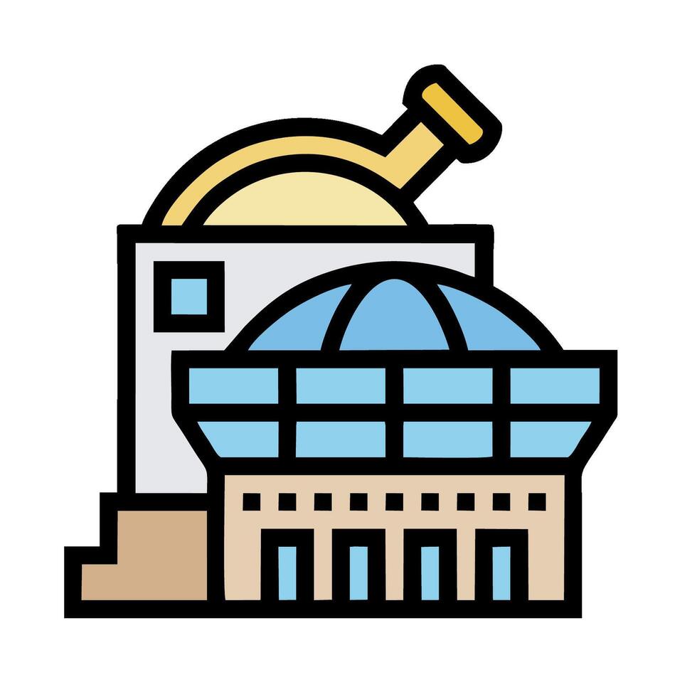 A building with a large dome and a large clock vector