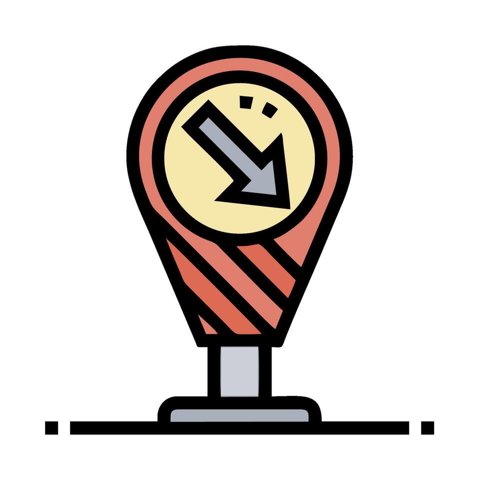 A map marker with an arrow pointing in the direction vector