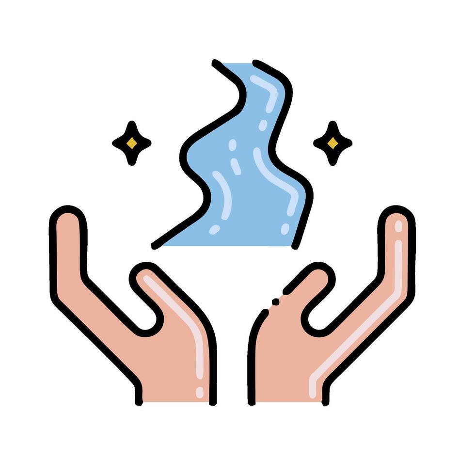 Water symbol with hands holding it up vector