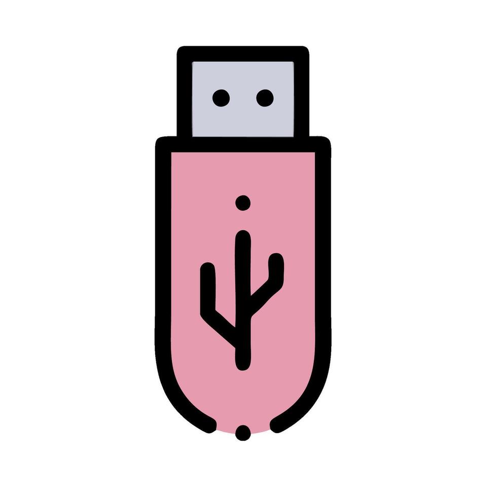 A pink usb drive with a cactus on it vector