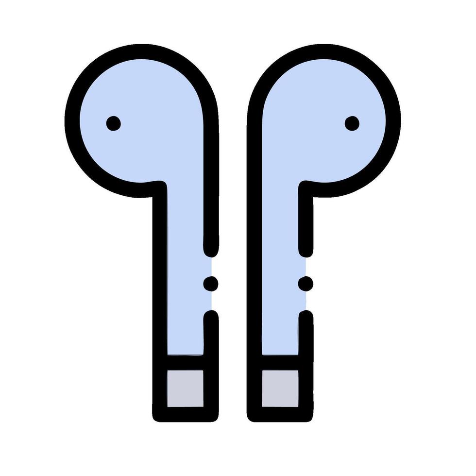 Two earphones with a white background vector