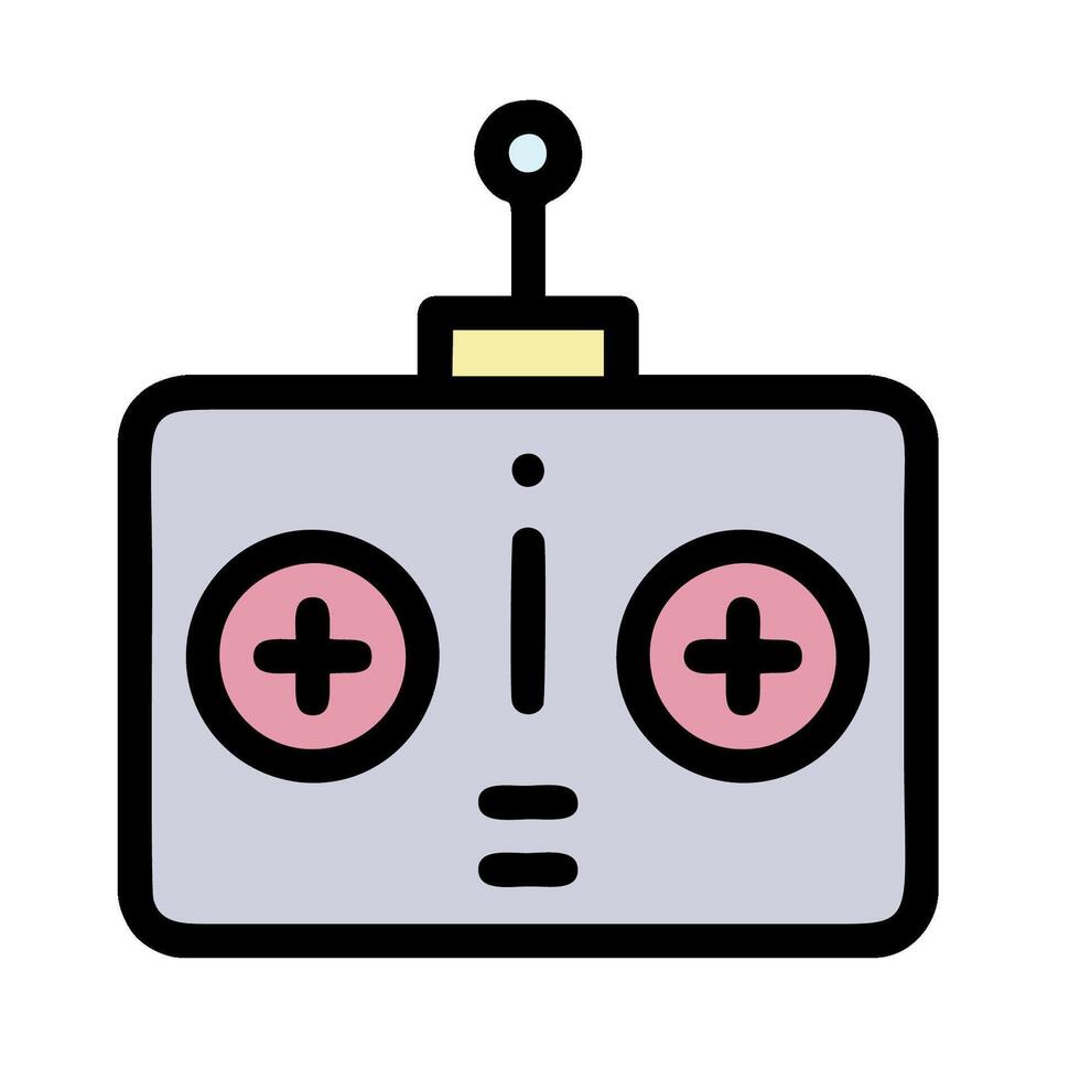 A robot with two buttons on top of it vector