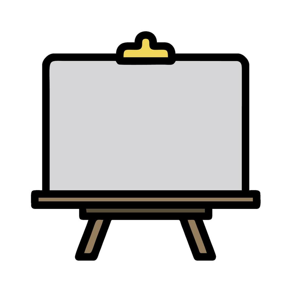 An easel with a blank white board on it vector