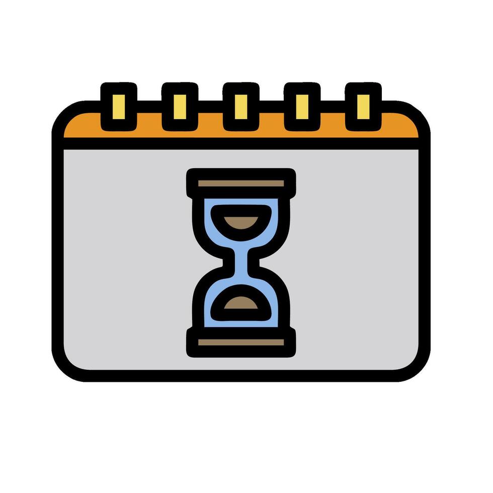 Calendar icon with hourglass on top vector