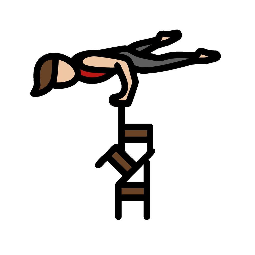 A man doing a handstand on a ladder vector
