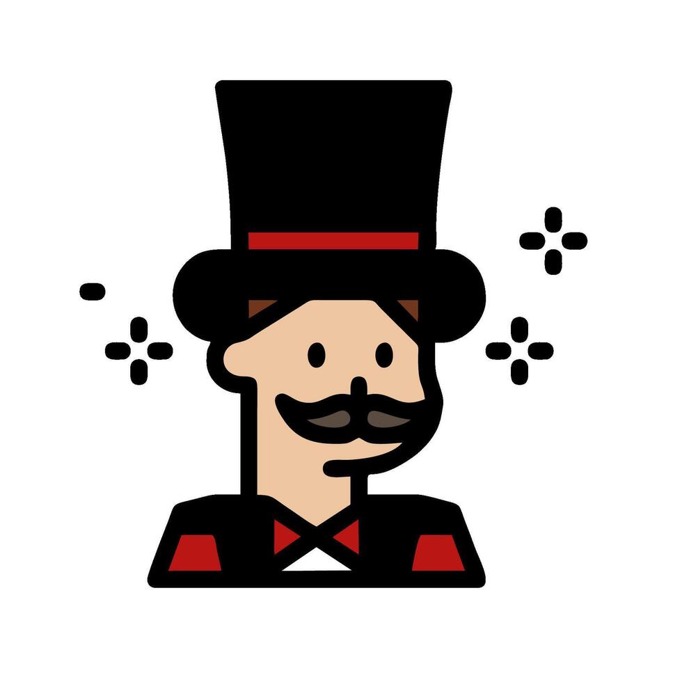 A man with a top hat and mustache vector