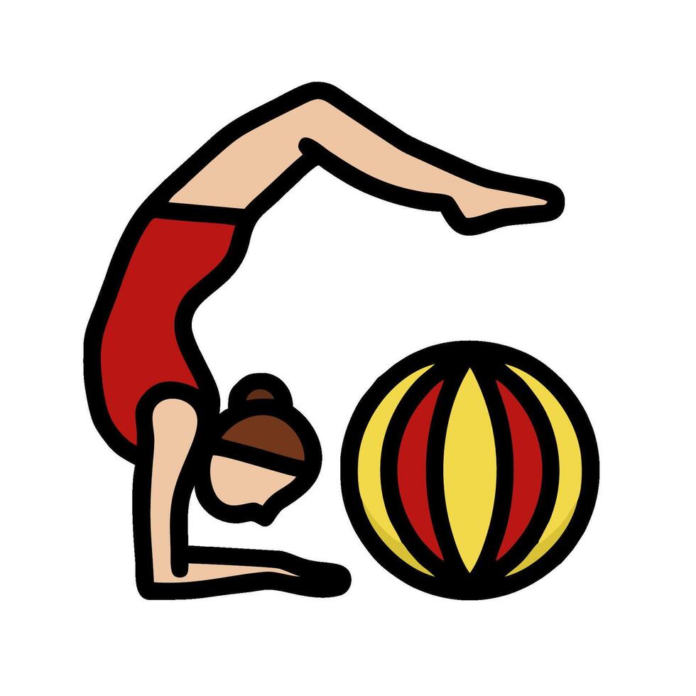 A girl doing a handstand on a ball vector