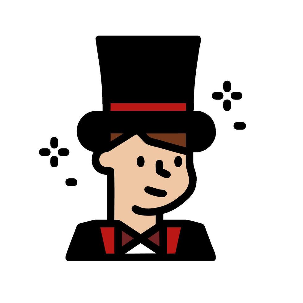 A cartoon man in a top hat and bow tie vector