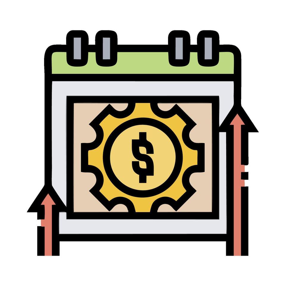 A calendar with a dollar sign on it vector