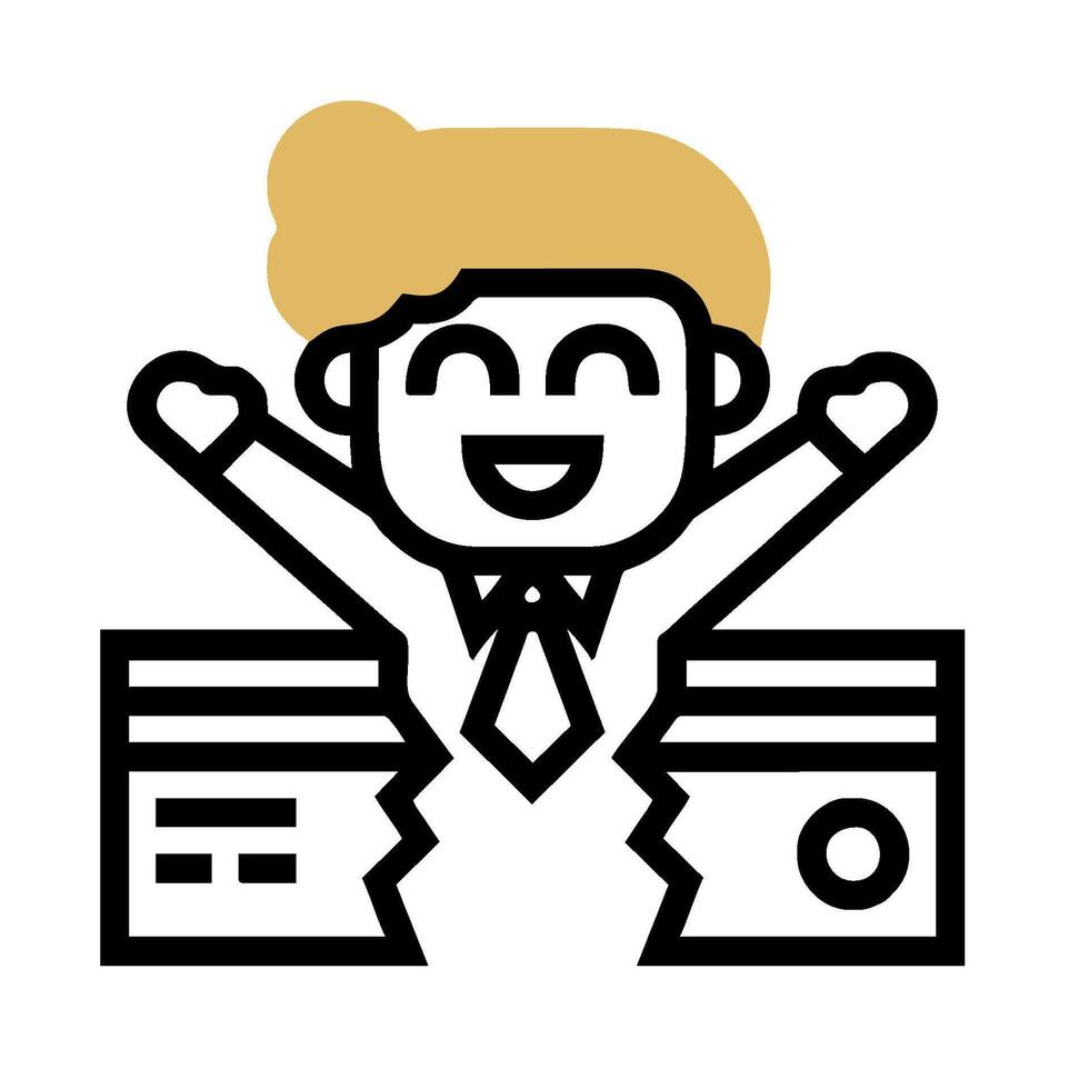A cartoon man with his arms up and a smile vector