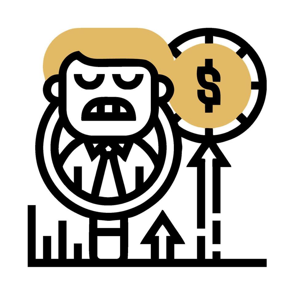 A man with a dollar sign on his head vector