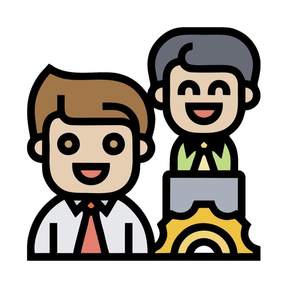 Two men in business attire standing next to each other vector