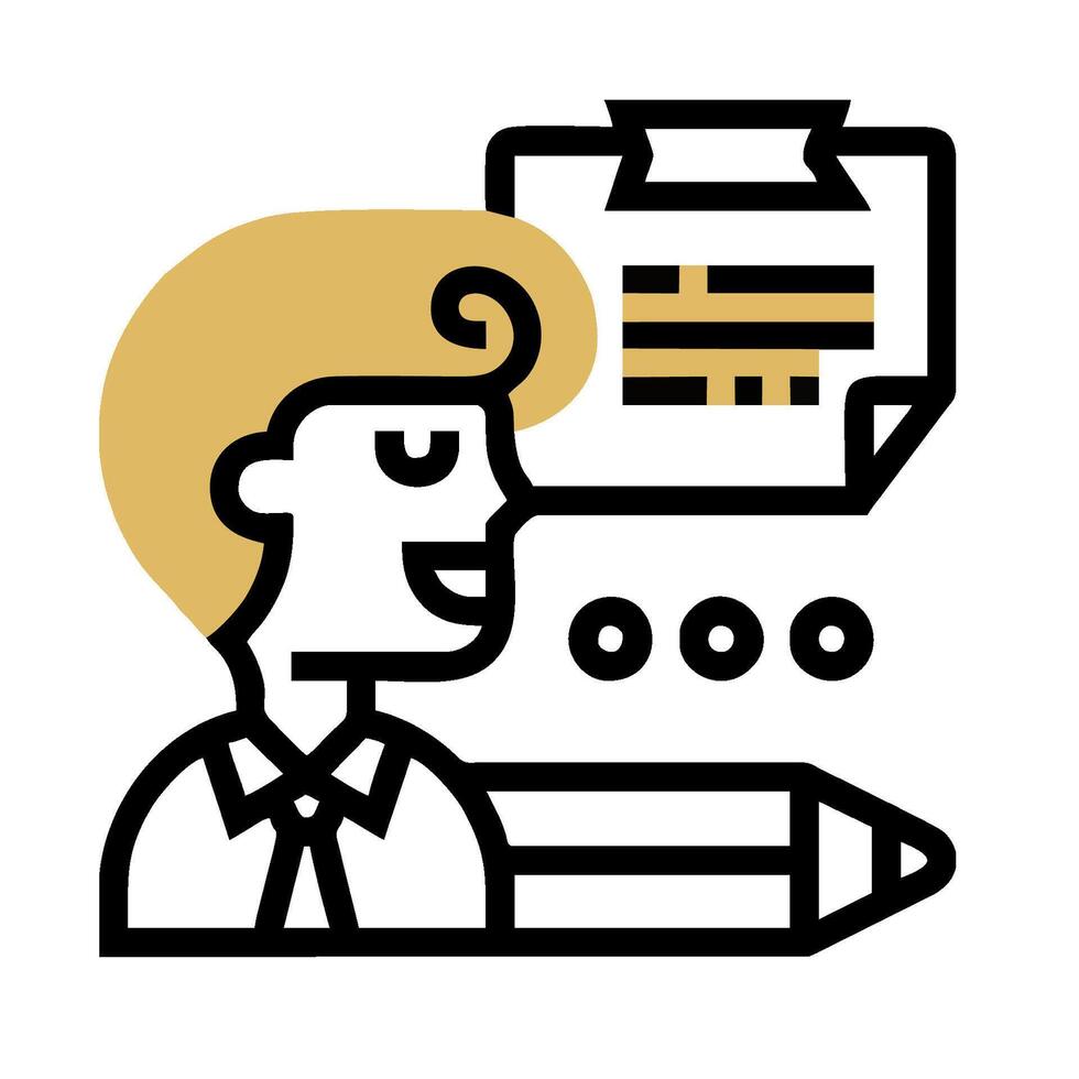A man holding a pencil and a paper with a note vector
