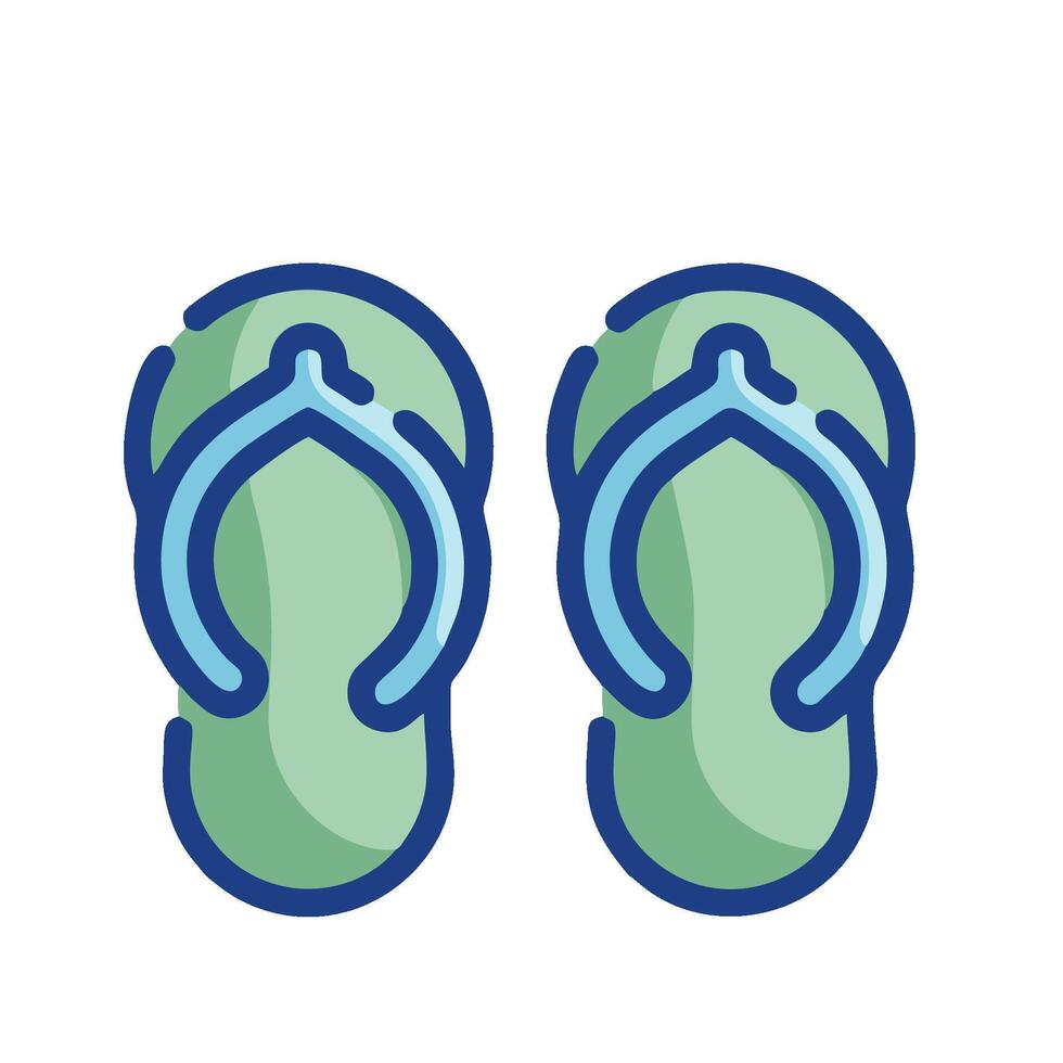 Two flip flops on a white background vector