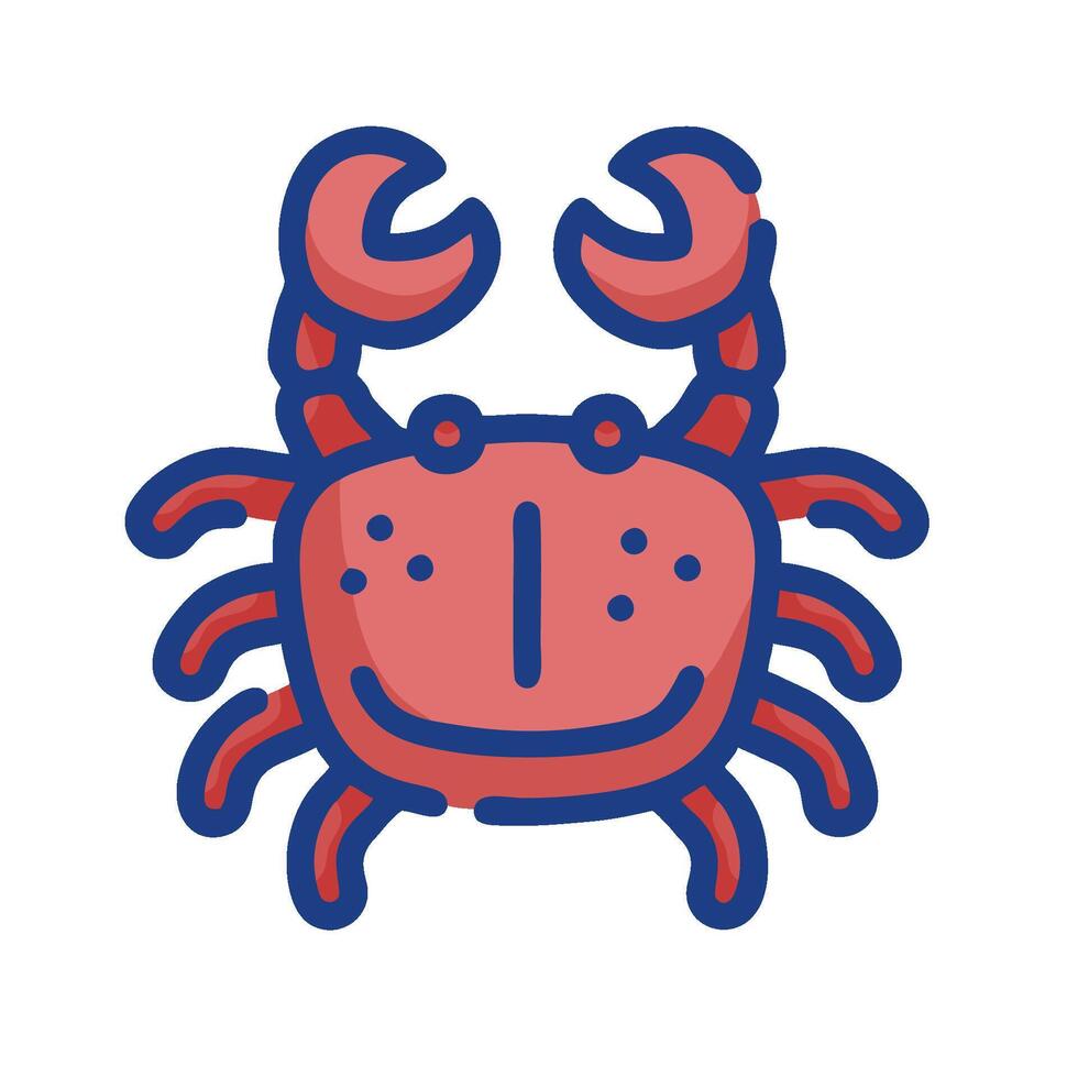 A cartoon crab with two legs and a smile vector