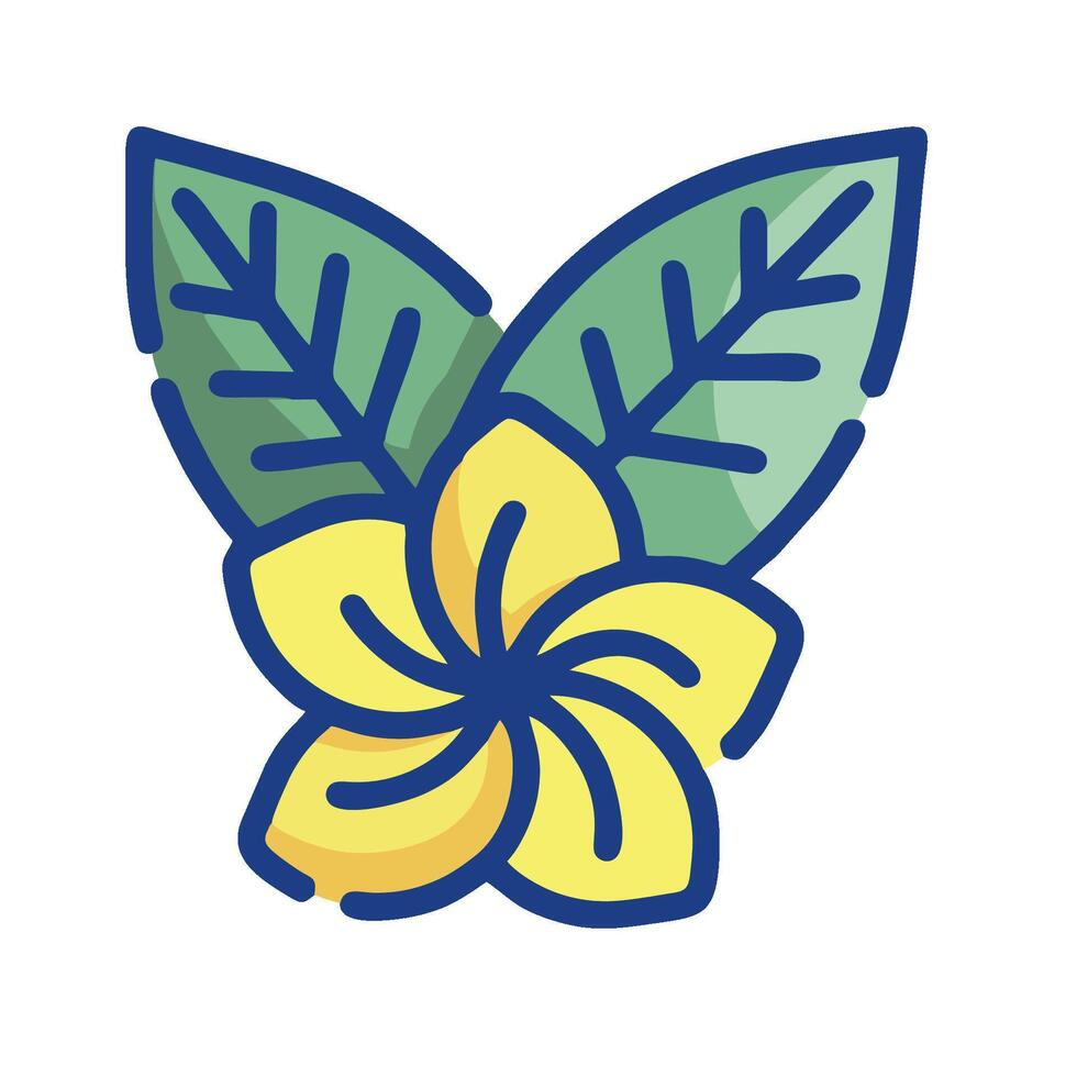 A flower with leaves and yellow petals vector