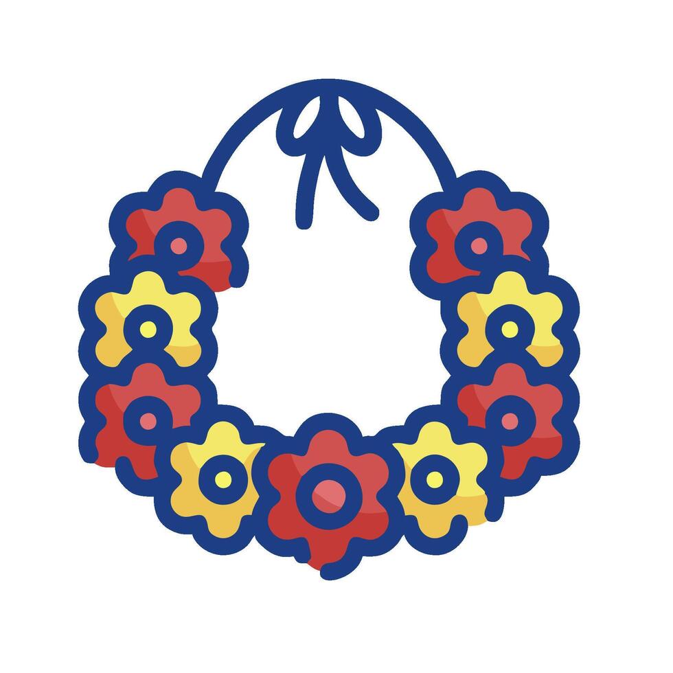 A colorful wreath with flowers on it vector