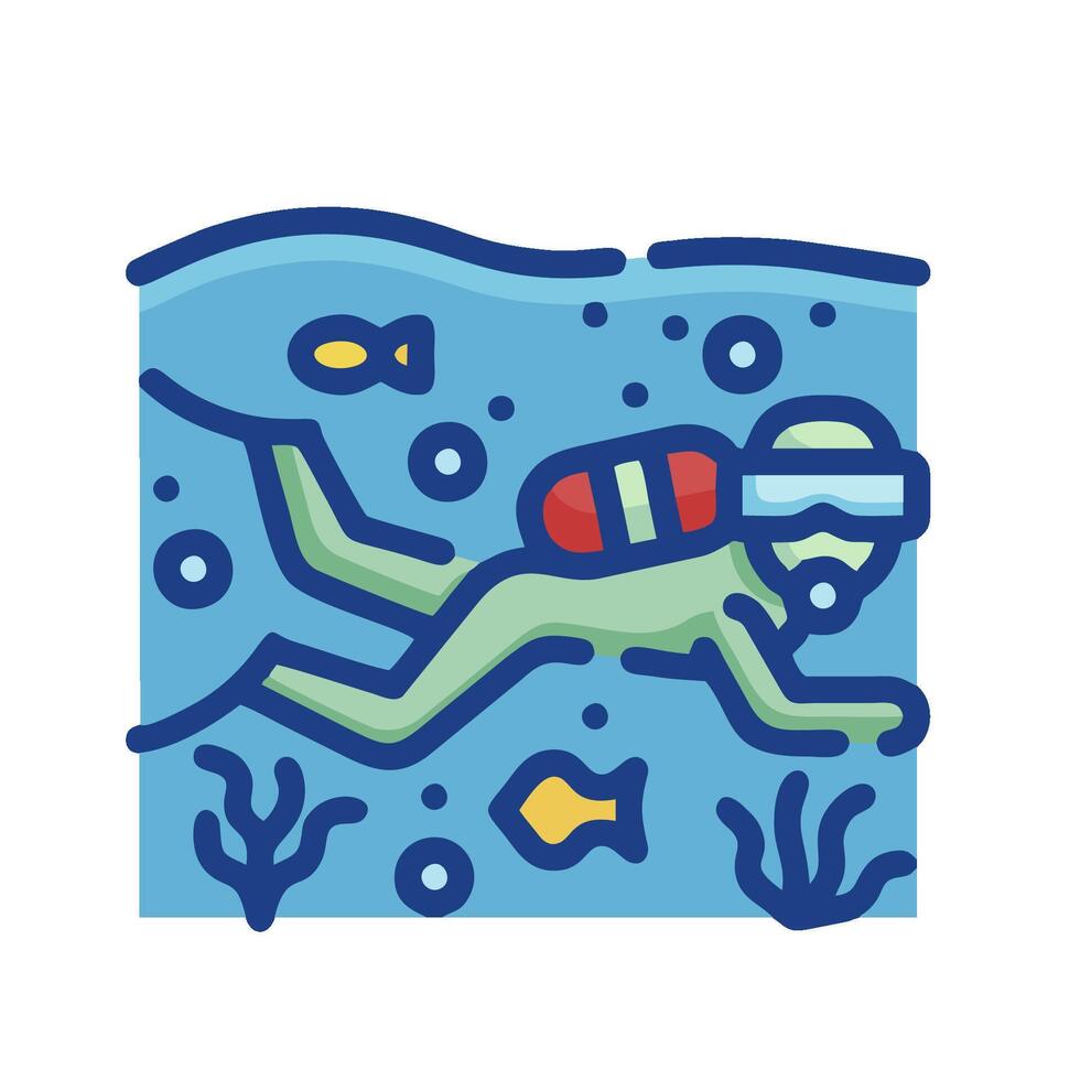 A man in a scuba suit swimming in the ocean vector