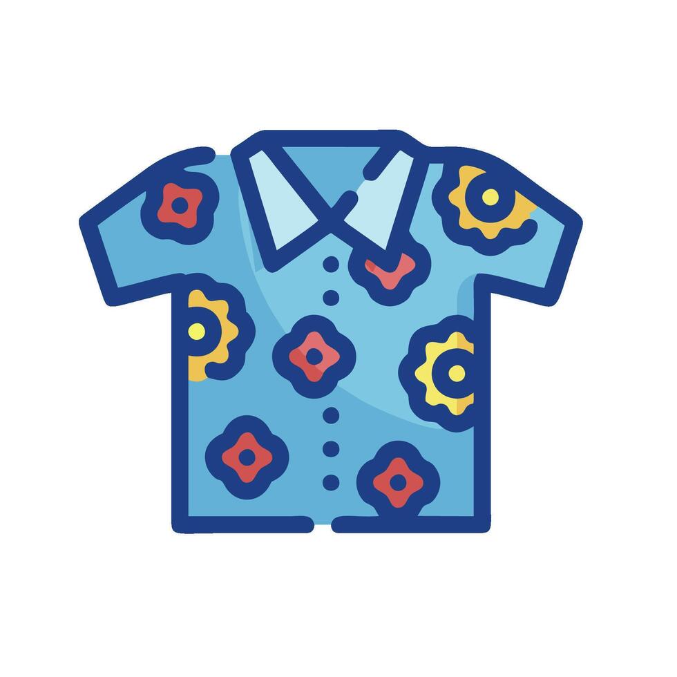 Hawaiian shirt icon, flat design, isolated on white background vector