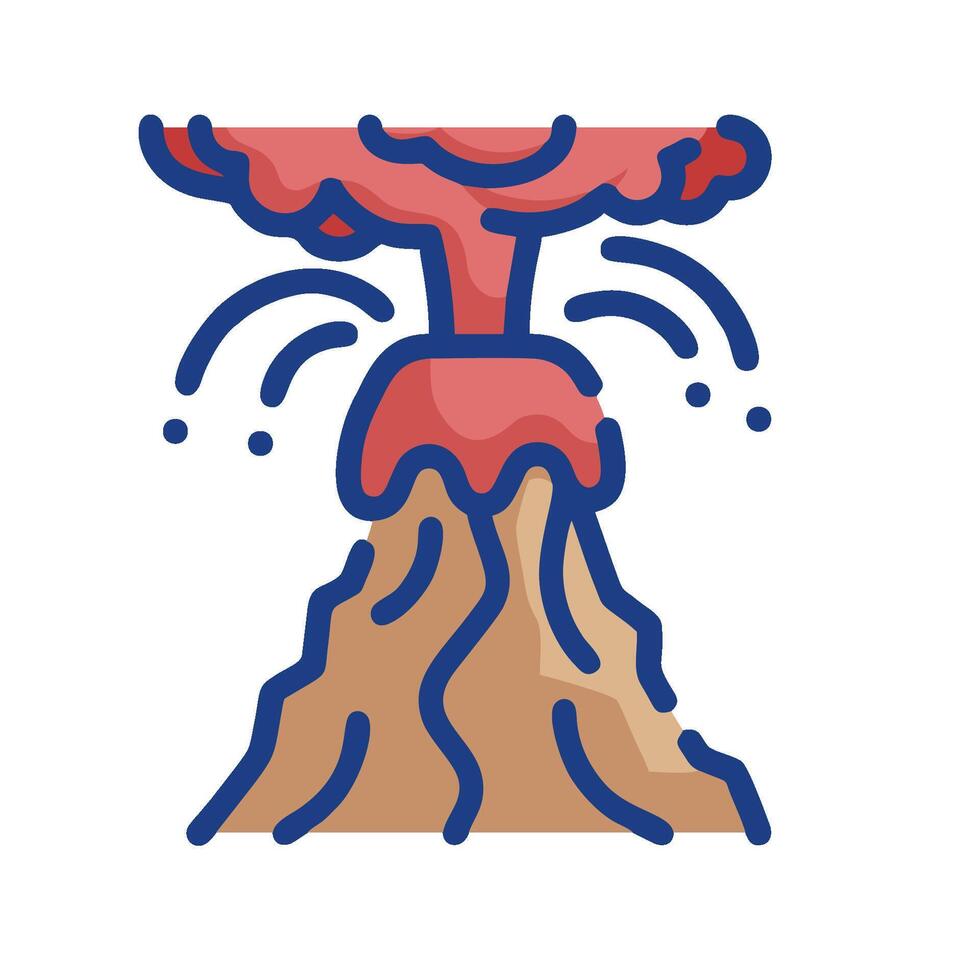 Volcano eruption icon illustration vector