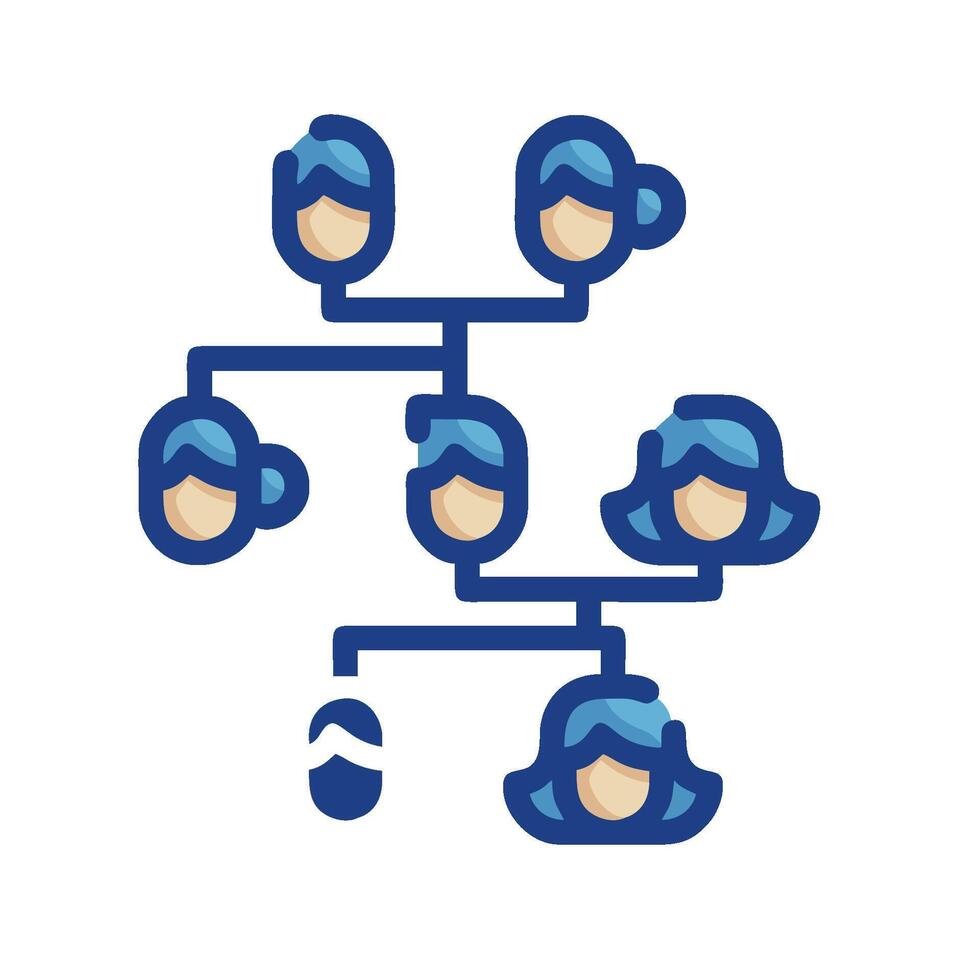 A family tree with people in blue and white vector