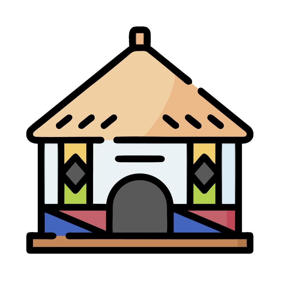 A house with a roof and a door vector