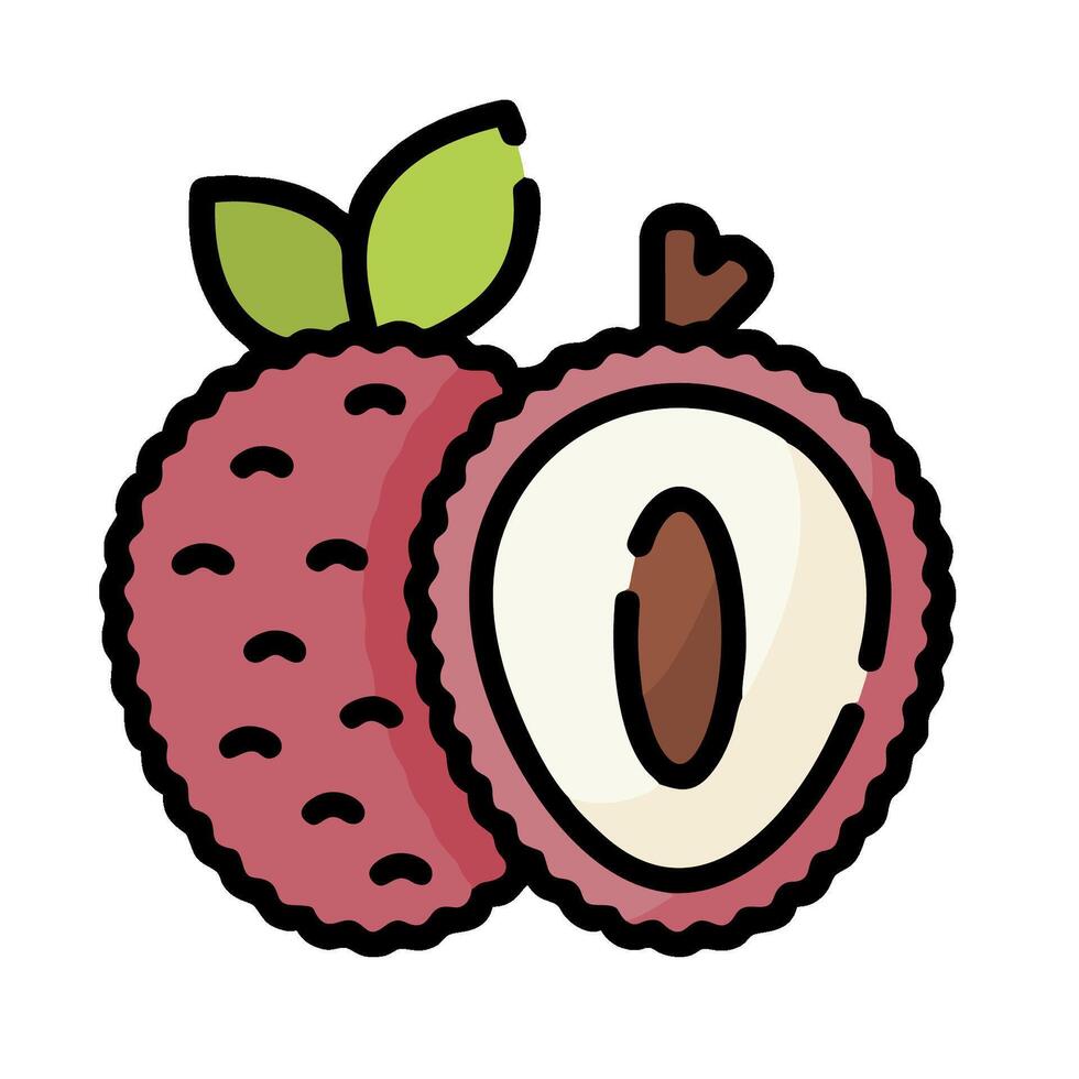 An illustration of a fruit with a green leaf vector